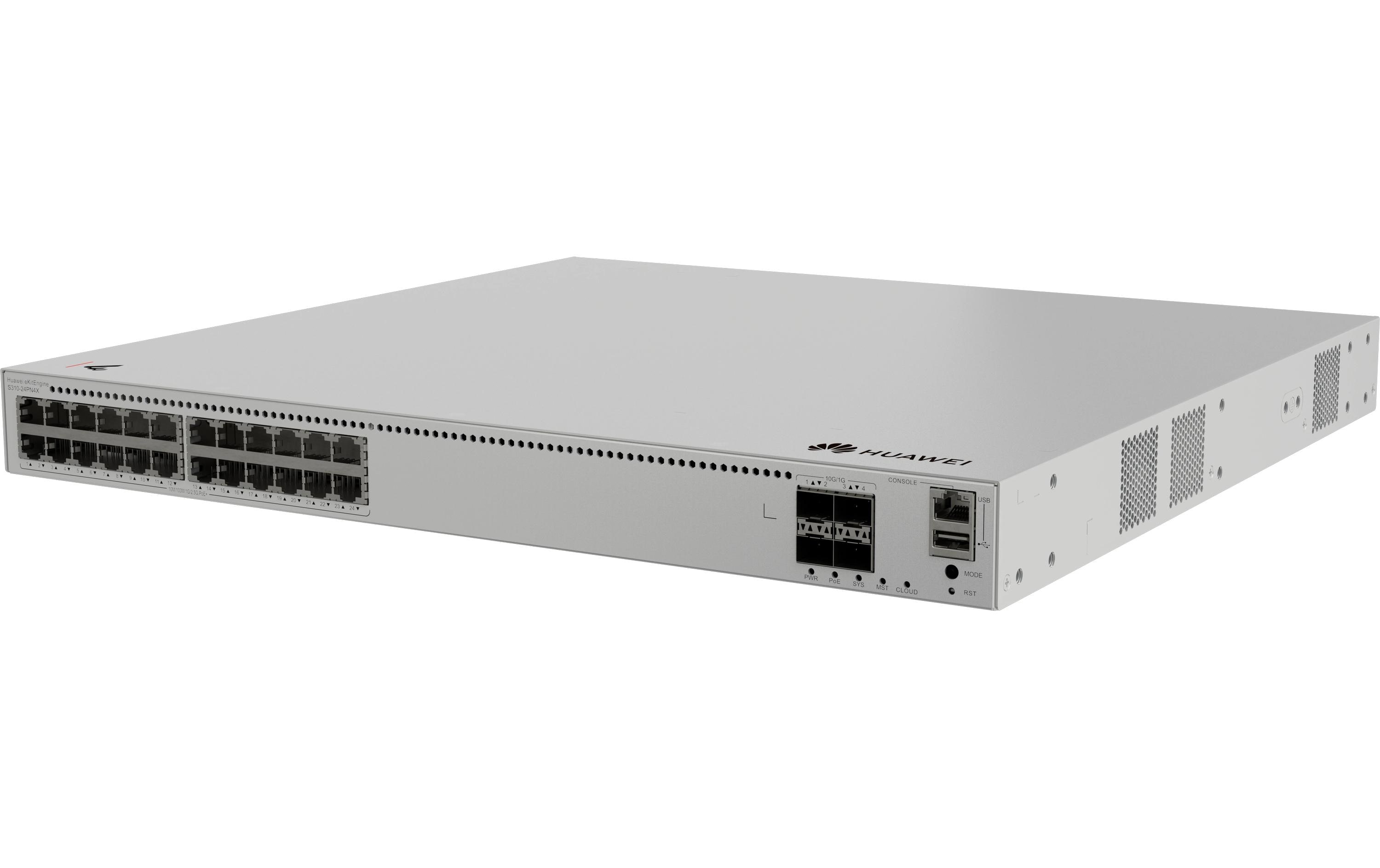 2021134_2 - Mediatech Huawei L2+ Managed Switch: S310-24PN4X 24x 10/100/1000/2.5GBASE-T, 400W PoE+
