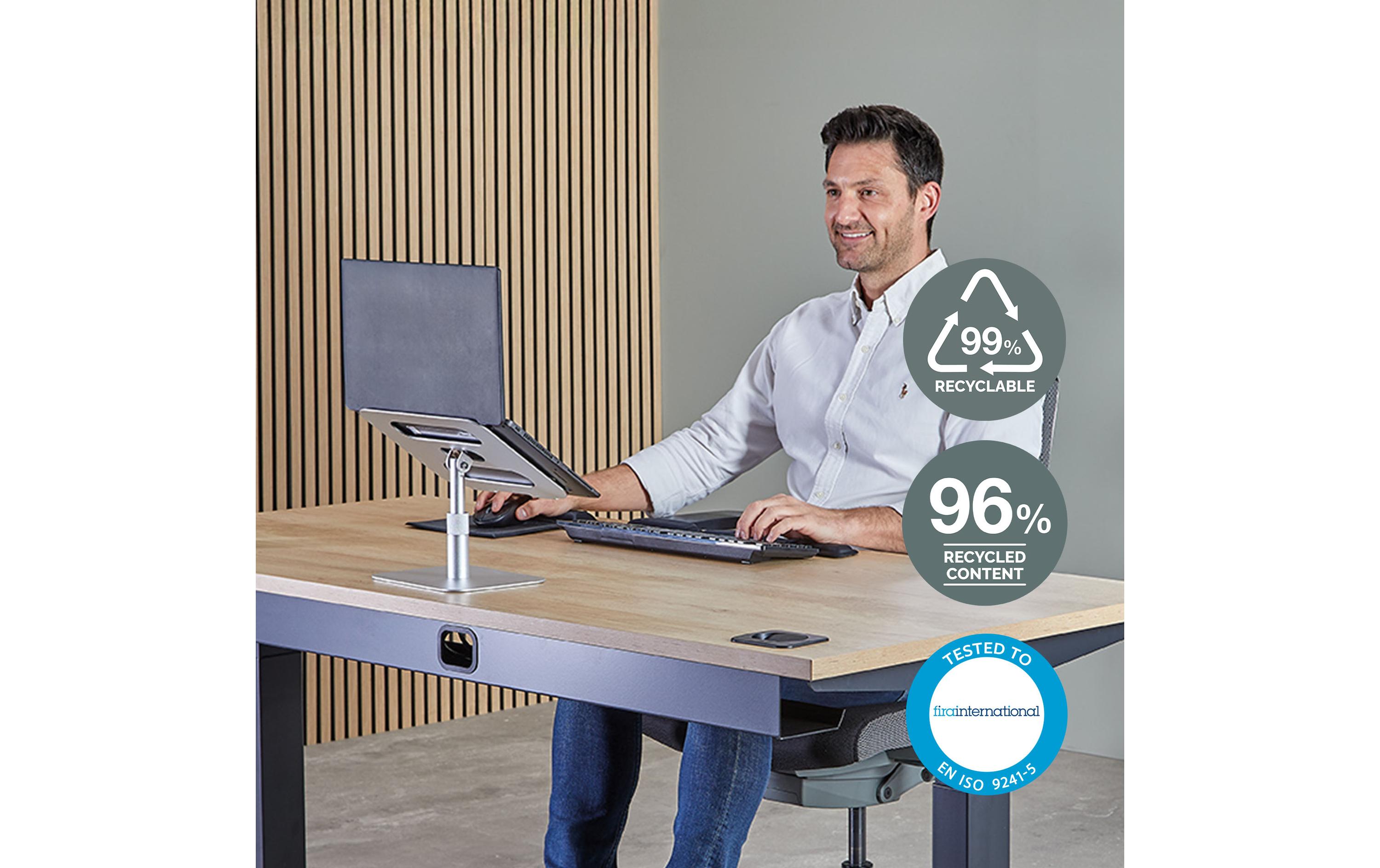 2028225_1 - Mediatech Fellowes LaptopStänder Alumia für den Tisch aus recyceltem Material, silver