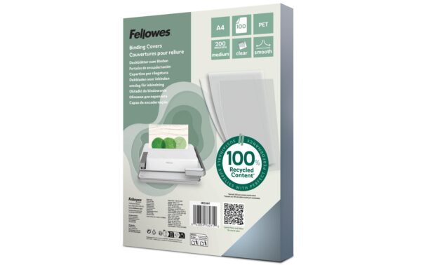 2028237 - Mediatech Fellowes Deckblatt Transparent,200 Micron 100 Stk., A4, recylkeltem PET