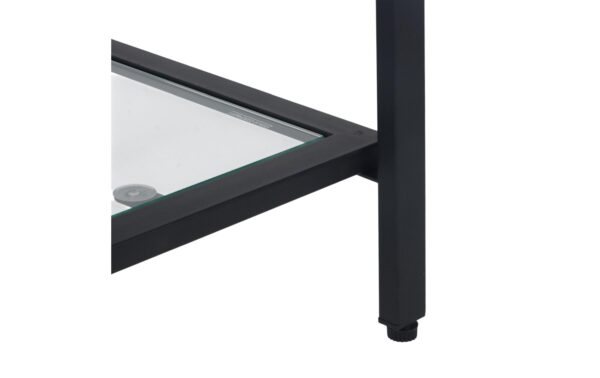 relaxdays Konsolentisch mit 3 Glasablagen Glas/Eisen