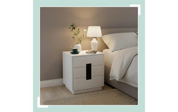 relaxdays Kommode mit 3 Schubladen MDF, China, Weiss