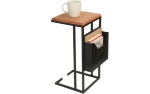 relaxdays Beistelltisch mit Zeitungsabl. Braun