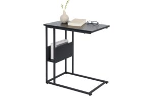 relaxdays  Beistelltisch mit Ablage/Fach Schwarz