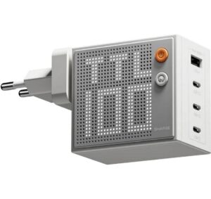 Sharge Ladegerät PIXEL 100, 100W, weiss 3xUSB-C, 1xUSB-A, PD3.1, GaN, Punktmatrix