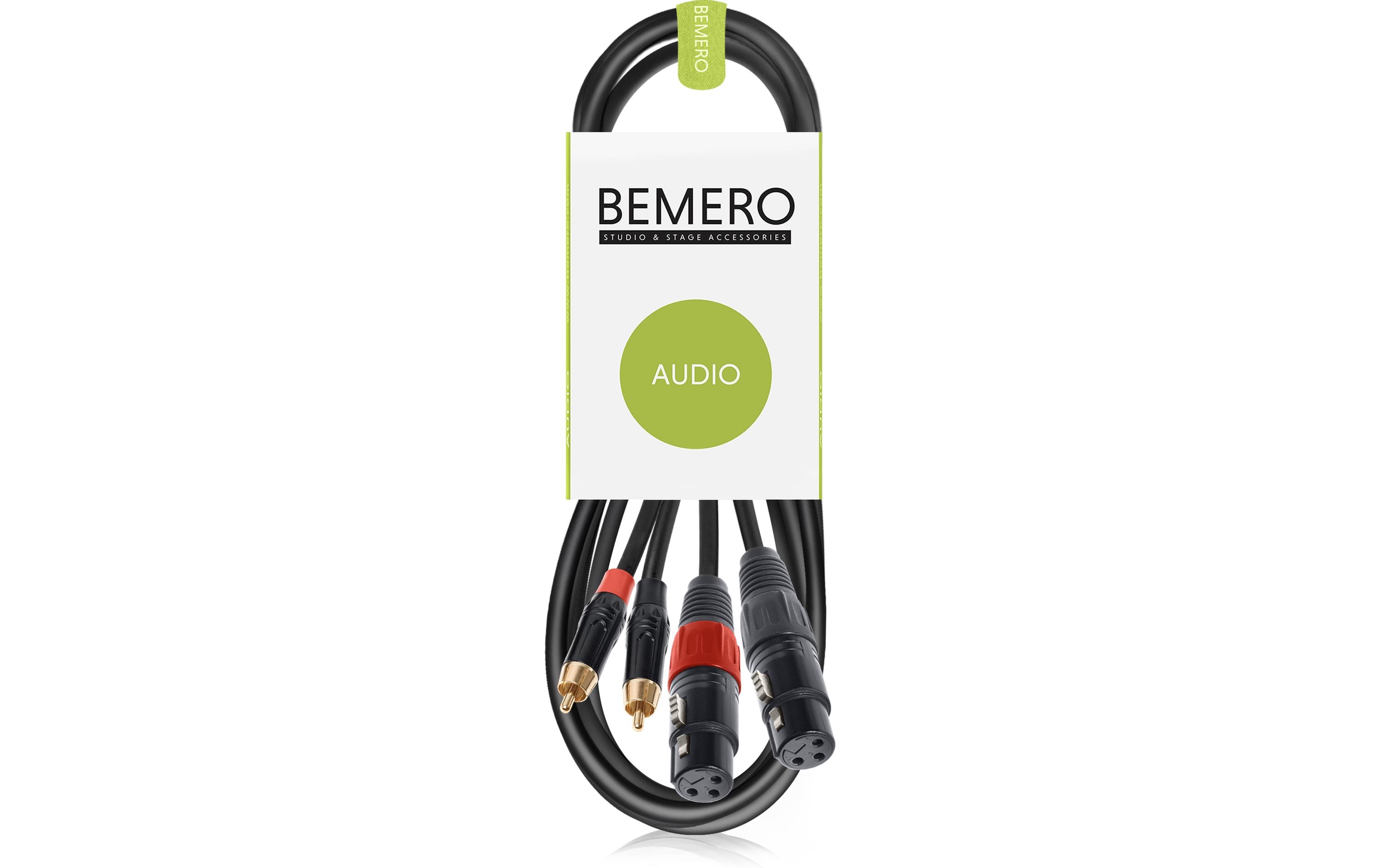 Bemero BAC2544-150BK 2x XLRf - 2x RCAm 1.5m Audio-Verbindungskabel, schwarz, M-Serie kaufen Schweiz | Mediatech.ch