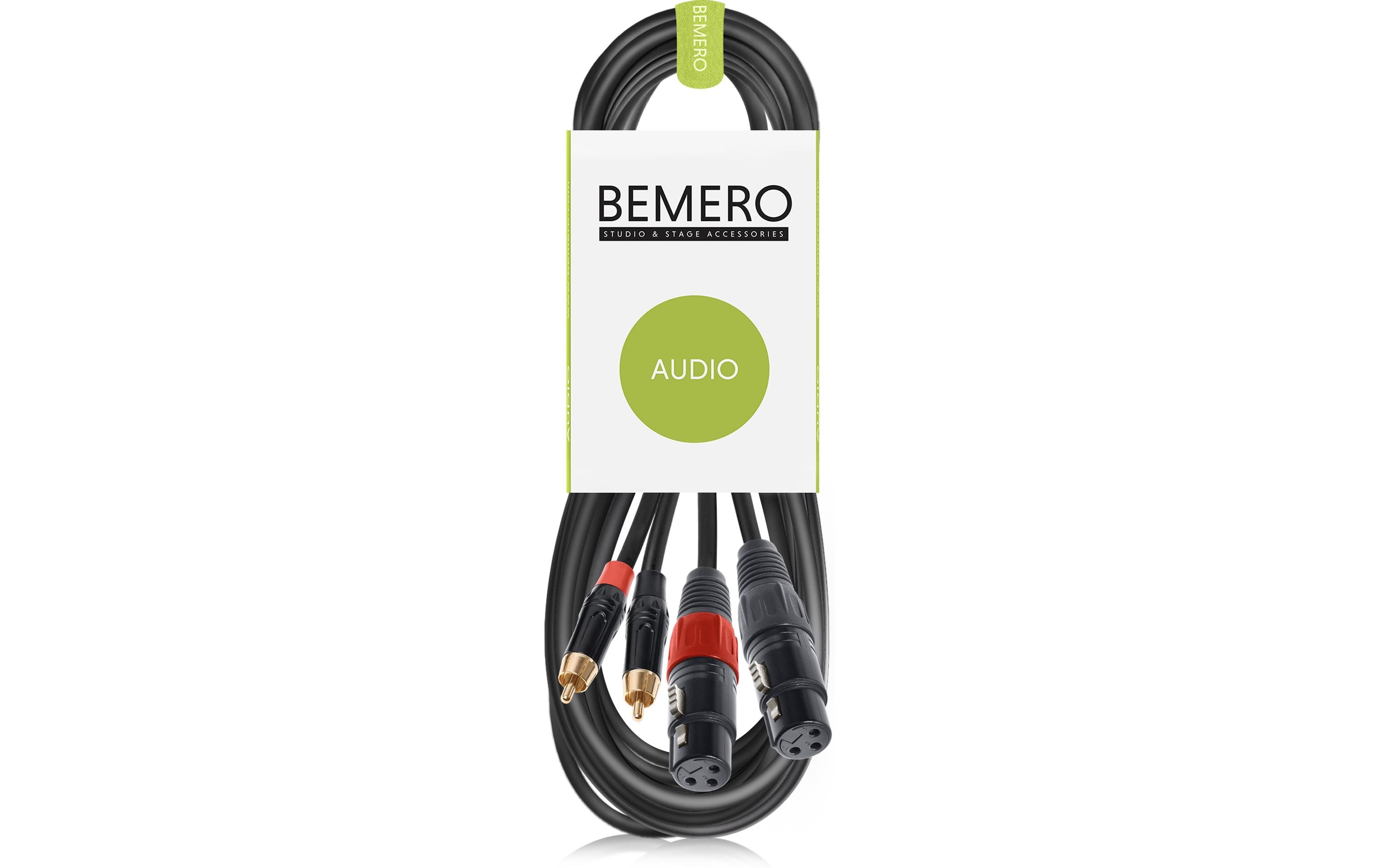 Bemero BAC2544-300BK 2x XLRf - 2x RCAm 3m Audio-Verbindungskabel, schwarz, M-Serie kaufen Schweiz | Mediatech.ch