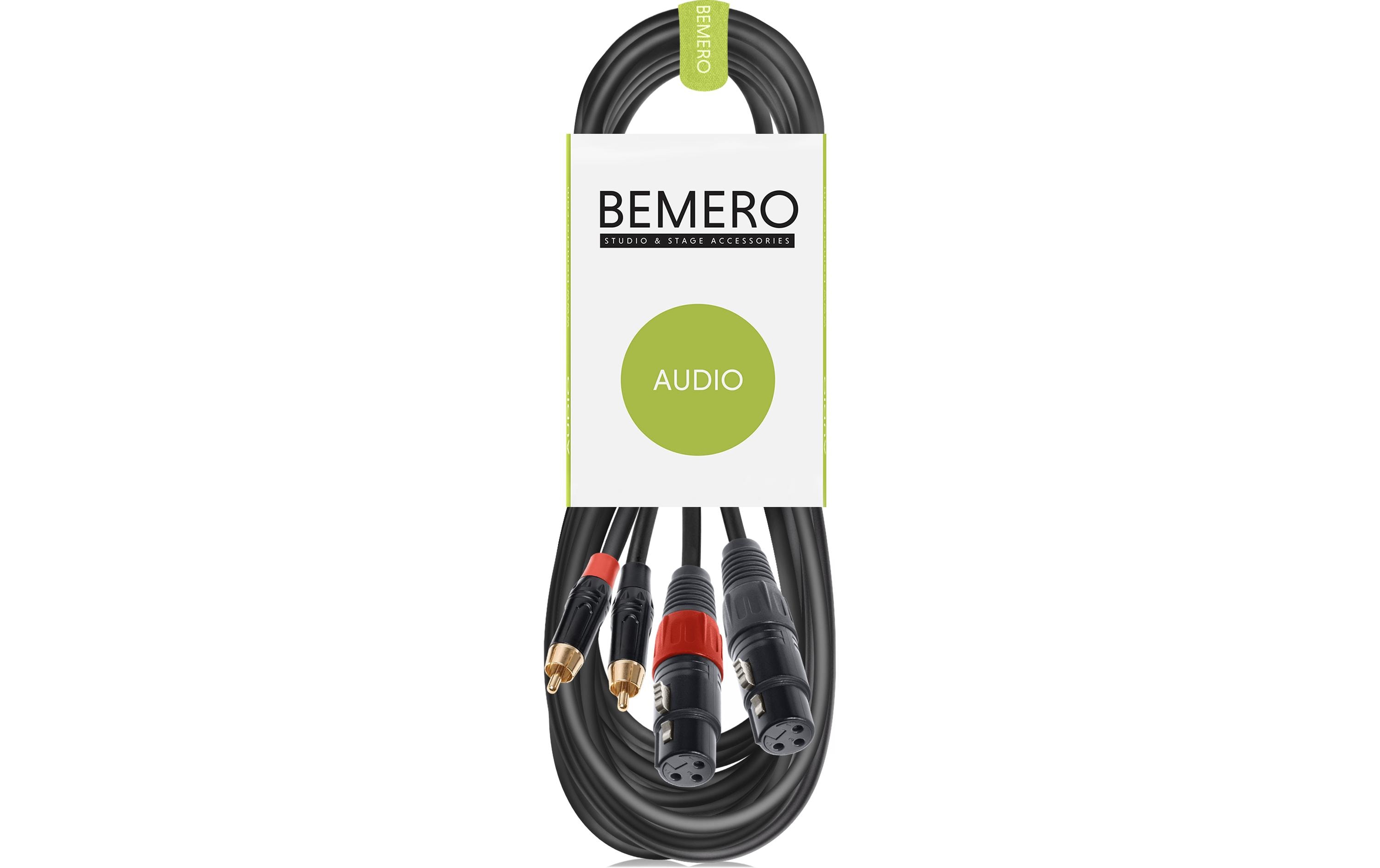 Bemero BAC2544-600BK 2x XLRf - 2x RCAm 6m Audio-Verbindungskabel, schwarz, M-Serie kaufen Schweiz | Mediatech.ch