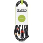 Bemero BAC2545-150BK 2x XLRm - 2x RCAm 1.5m Audio-Verbindungskabel, schwarz, M-Serie