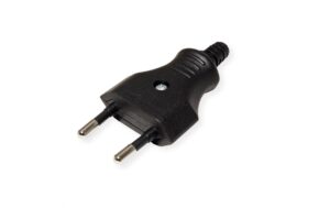 Euroflachstecker 2, 5A / 250V schwarz mit Schraubanschluss
