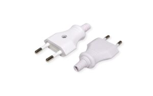 Euroflachstecker 2, 5A / 250V weiss mit Schraubanschluss