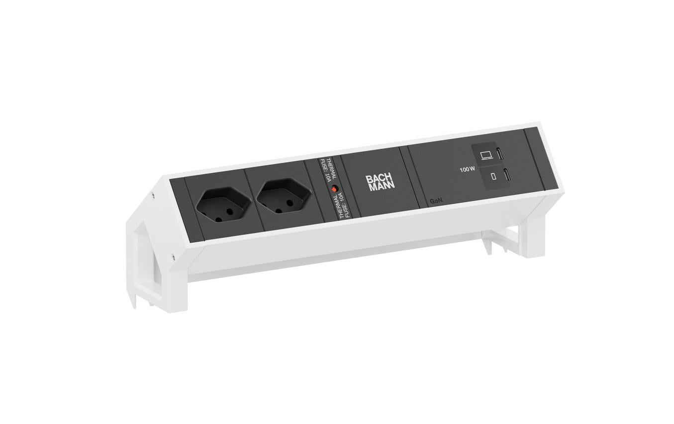 DESK2 2xT13 1xUSB C/C 100W 0, 2m RAL9010 100 W, 0.2 m