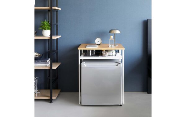 2033226_3 - Mediatech Yamazaki Beistelltisch mit Ausziehplatte Grösse: 53 x 45.2 x 66.8 cm, Weiss