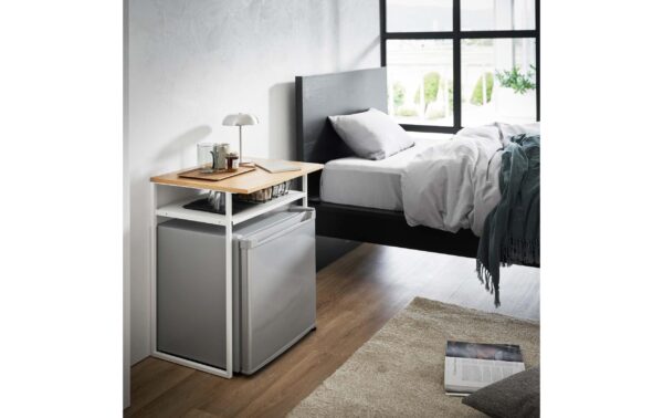 2033226_4 - Mediatech Yamazaki Beistelltisch mit Ausziehplatte Grösse: 53 x 45.2 x 66.8 cm, Weiss