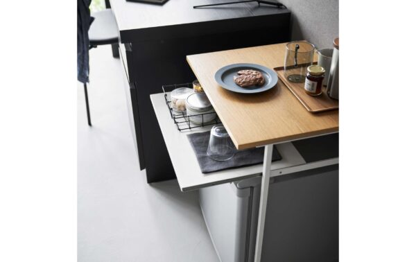 2033226_5 - Mediatech Yamazaki Beistelltisch mit Ausziehplatte Grösse: 53 x 45.2 x 66.8 cm, Weiss