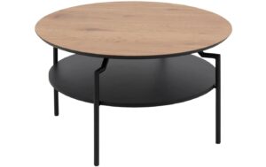AC Design Couchtisch Goldington Braun/Schwarz, Ø80x45 cm