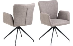 AC Design Esszimmerstuhl Laura 2 Stück Light Grey/Schwarz