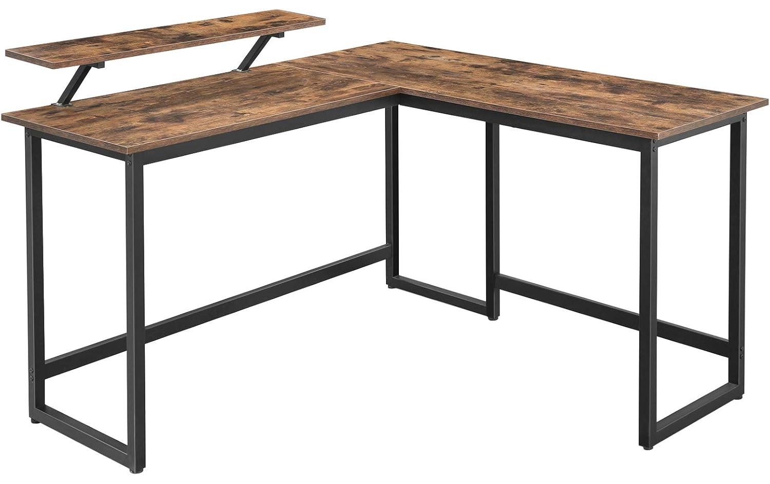 Vasagle Bürotisch braun-schwarz Ecktisch 140x130cm, Aufsatz kaufen Schweiz | Mediatech.ch