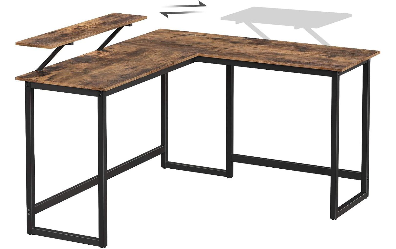 2035063_2 - Mediatech Vasagle Bürotisch braun-schwarz Ecktisch 140x130cm, Aufsatz