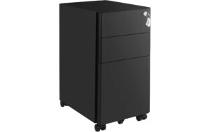 Songmics Rollcontainer schwarz, Schloss 30x46x59cm, mit 3 Schubladen kaufen Schweiz | Mediatech.ch