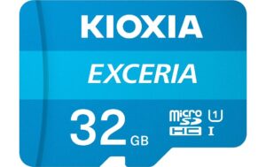 Kioxia microSDHC EXCERIA 32GB INKL ADAPT A1/V30, Lesen: 100MB/s, Schreiben: 50MB/s