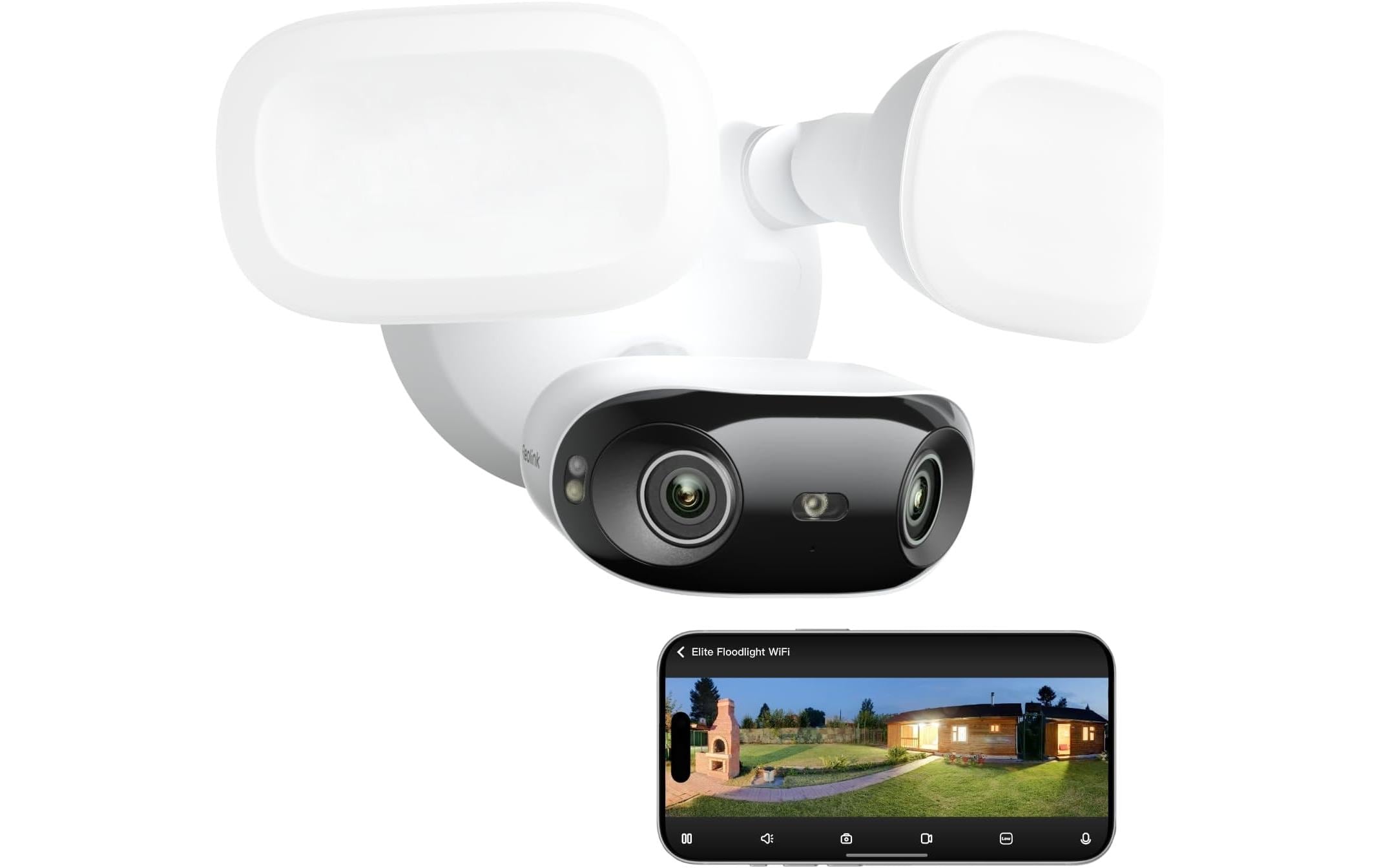 Reolink Floodlight F751W 180° WiFi Kamera 4K smarte wetterfeste Dual Kamera weiss kaufen Schweiz | Mediatech.ch