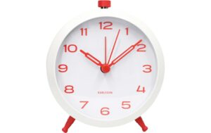 KARLSSON Wecker Button Retro White with bright scarlet red kaufen Schweiz | Mediatech.ch
