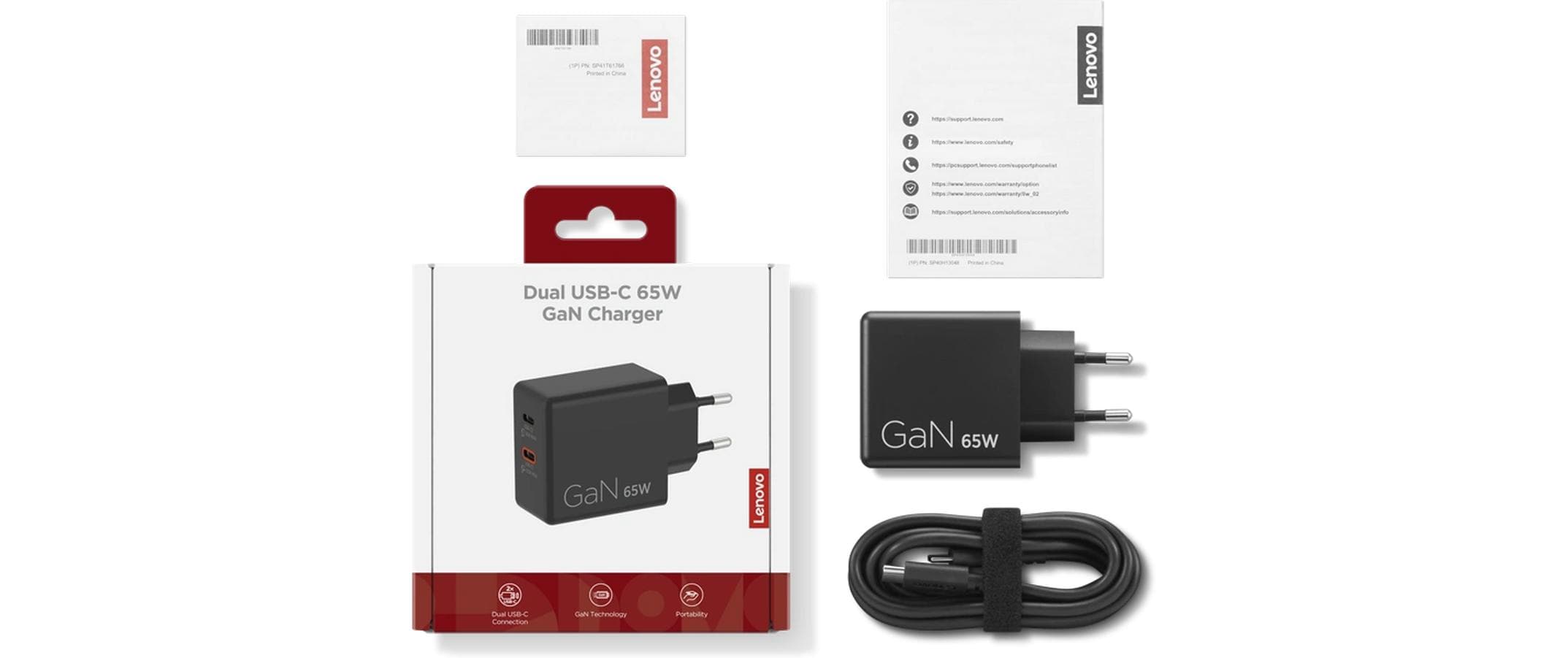 2044146_7 - Mediatech Lenovo AC-Adapter GaN 65W G0A6065BEU USB-C zu Idea- und ThinkPad's mit USB-C Stecker