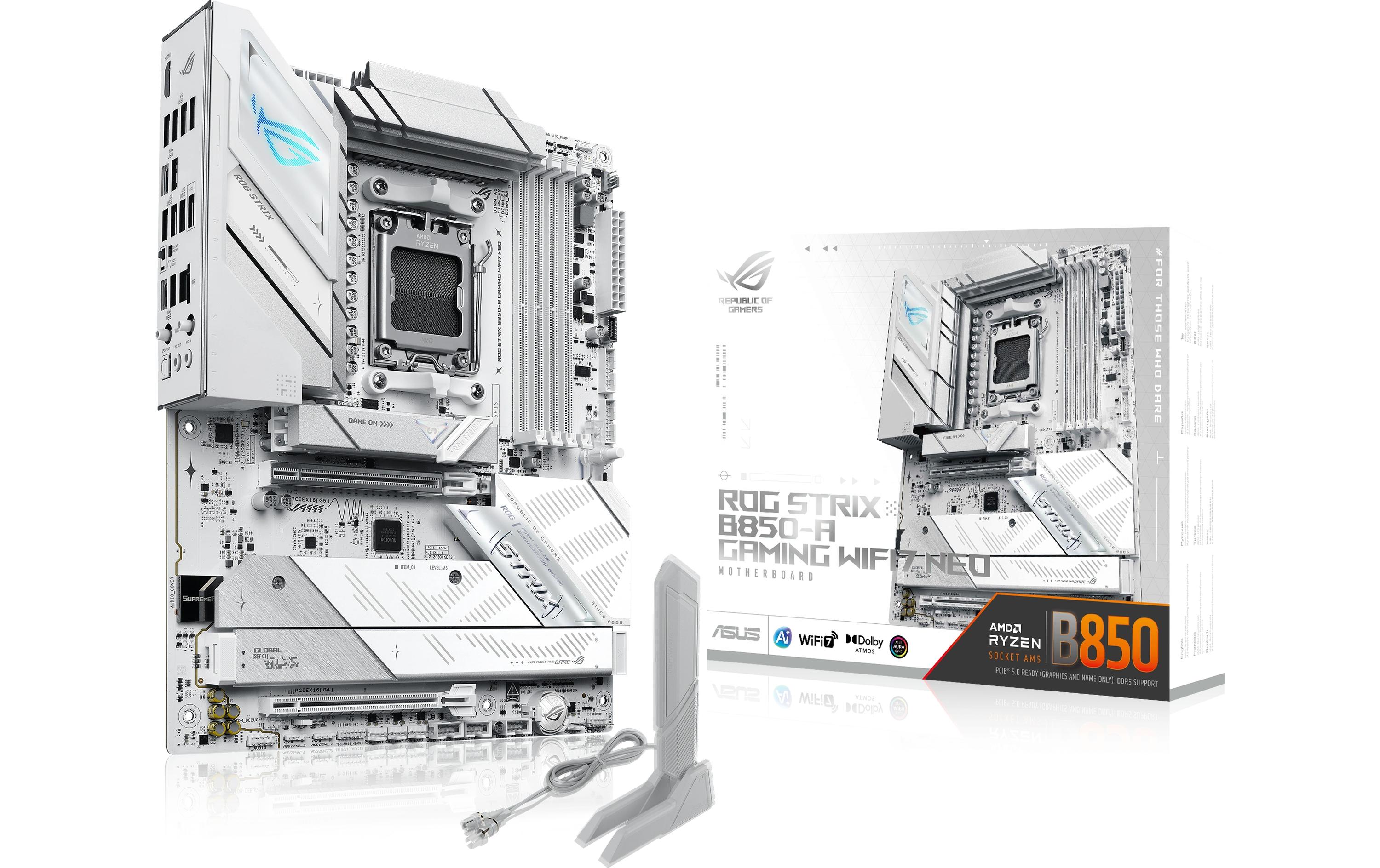 2044527 - Mediatech ASUS ROG STRIX B850-A GAMING WIFI7 NEO, ATX AM5, AMD B850, 4x DDR5, PCIe 5.0, WiFi 7 kaufen Schweiz | Mediatech.ch