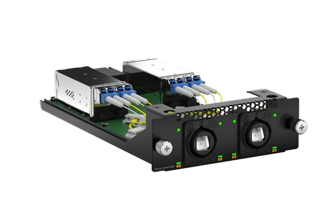 2044596 - Mediatech Netgear M350 Switching Modul 2x Neutrik opticalCON QUAD 4x MMF kaufen Schweiz | Mediatech.ch