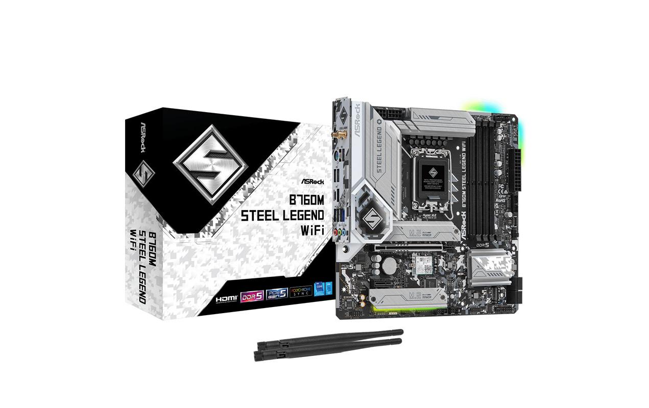 2044749 - Mediatech ASRock B760M STEEL LEGEND WF, mATX, LGA1851 Intel B760, LGA1851, 4x DDR5, PCIe 5.0 kaufen Schweiz | Mediatech.ch