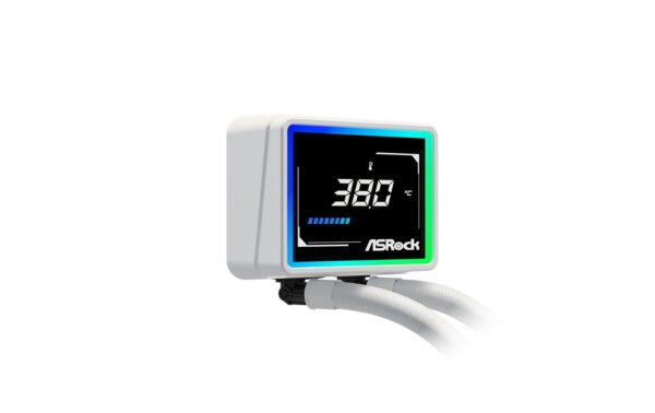 2044896_6 - Mediatech ASRock Challenger White 360 Digital Liquid CPU Cooler, 3.4 Disp., 3x120mm ARGB