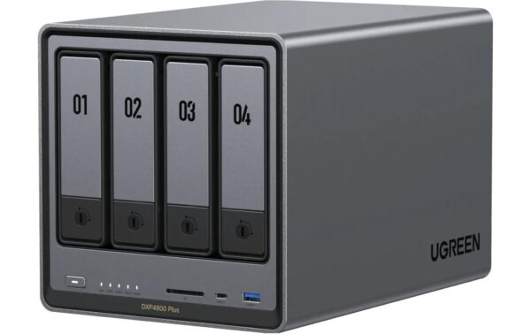 2047152 - Mediatech UGREEN NASync DXP4800 Plus, 4-bay Intel Pentium 8505 5-Core, 8GB RAM, no HD kaufen Schweiz | Mediatech.ch