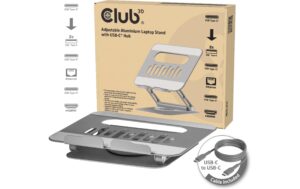 Club 3D Tablet und Notebook Halter CSV-2554 Aluminium mit Hub 100W 360°