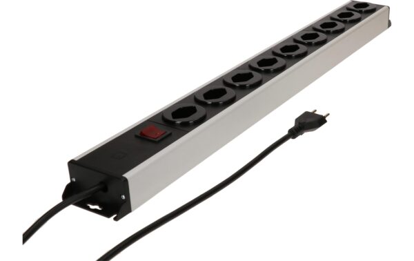 2053774 - Mediatech Max Hauri Steckdosenleiste Power Line 9x Typ 13 grau/schwarz Schalter 1.5m kaufen | Mediatech.ch