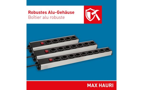 2053774_3 - Mediatech Steckdosenleiste Power Line 9x Typ 13 grau/schwarz Schalter 1.5m