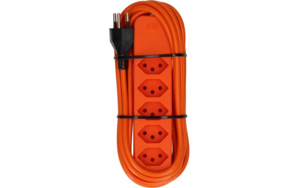 2053777_3 - Mediatech Steckdosenleiste Swiss Line 5x Typ 13 orange Magnet 5m
