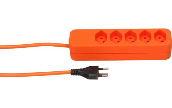 2053777_4 - Mediatech Steckdosenleiste Swiss Line 5x Typ 13 orange Magnet 5m