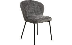 House Nordic Stuhl Roanne Grau, 2er Set Stahl, Stoff, Sperrholz, 66x59x80 cm(LxBxH)