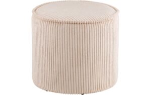 House Nordic Pouf Taupo, Beige 40x35 cm (DxH), Polyester, Sperrholz