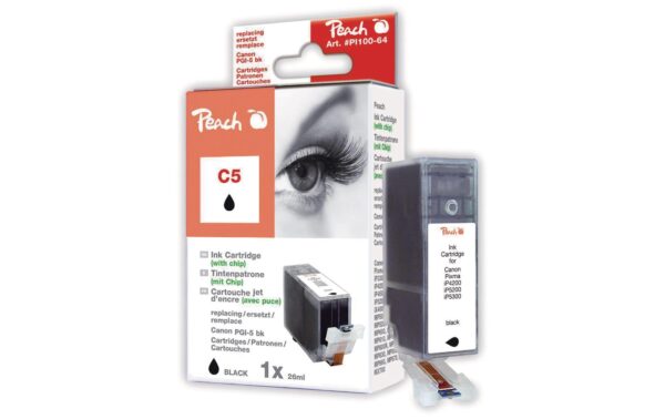Peach Tinte Canon PGI-5bk black mit Chip zu iP 5300/5200/5200R, 26ml kaufen Schweiz | Mediatech.ch