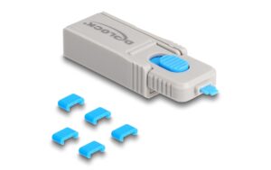 Delock USB Port Blocker Set, USB-C, 5 Stk Schutz von USB-Ports,mit Verschlusswerkzeug