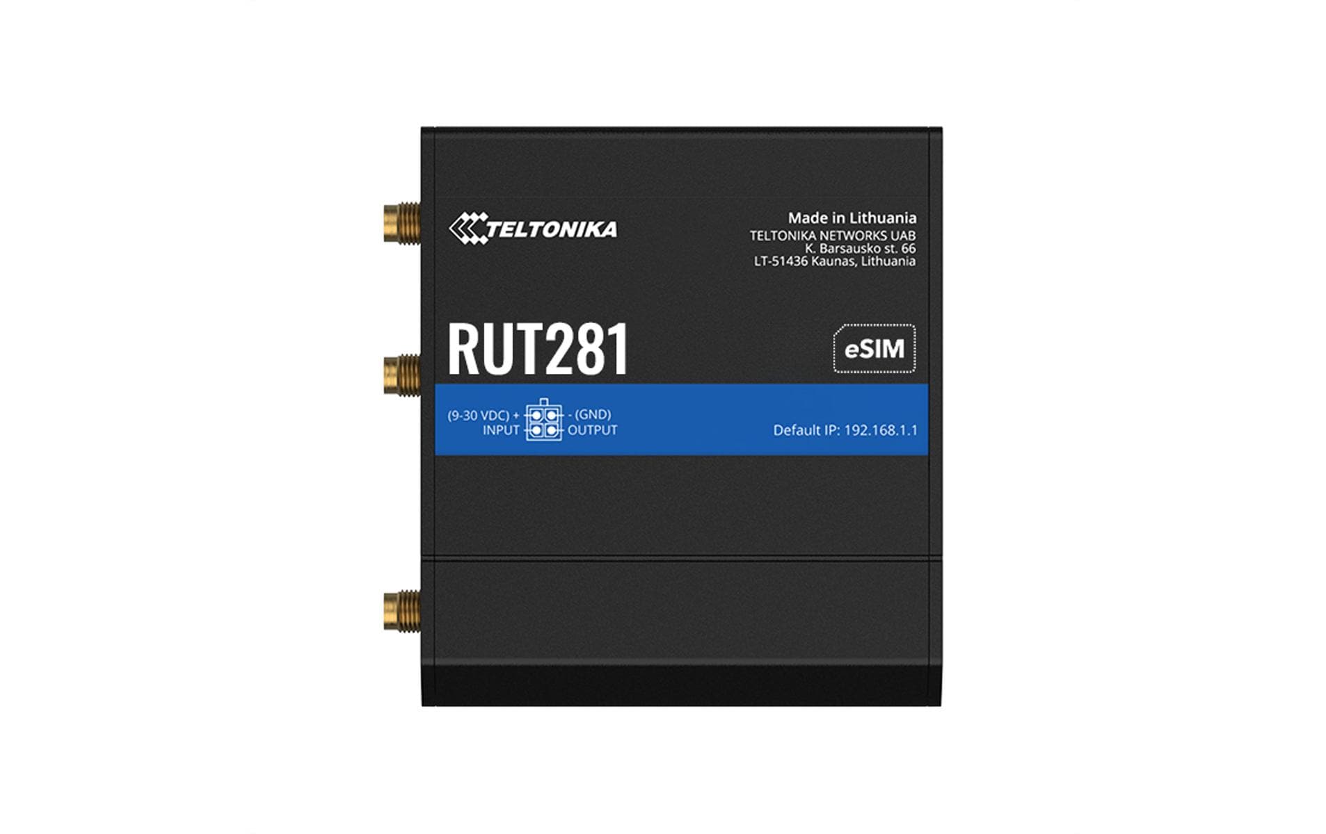 2086629_2 - Mediatech Teltonika RUT281 LTE-Industrierouter,Global Cat.4 150Mbps, 2FE, WiFi-4, 2xSIM, 1xeSIM