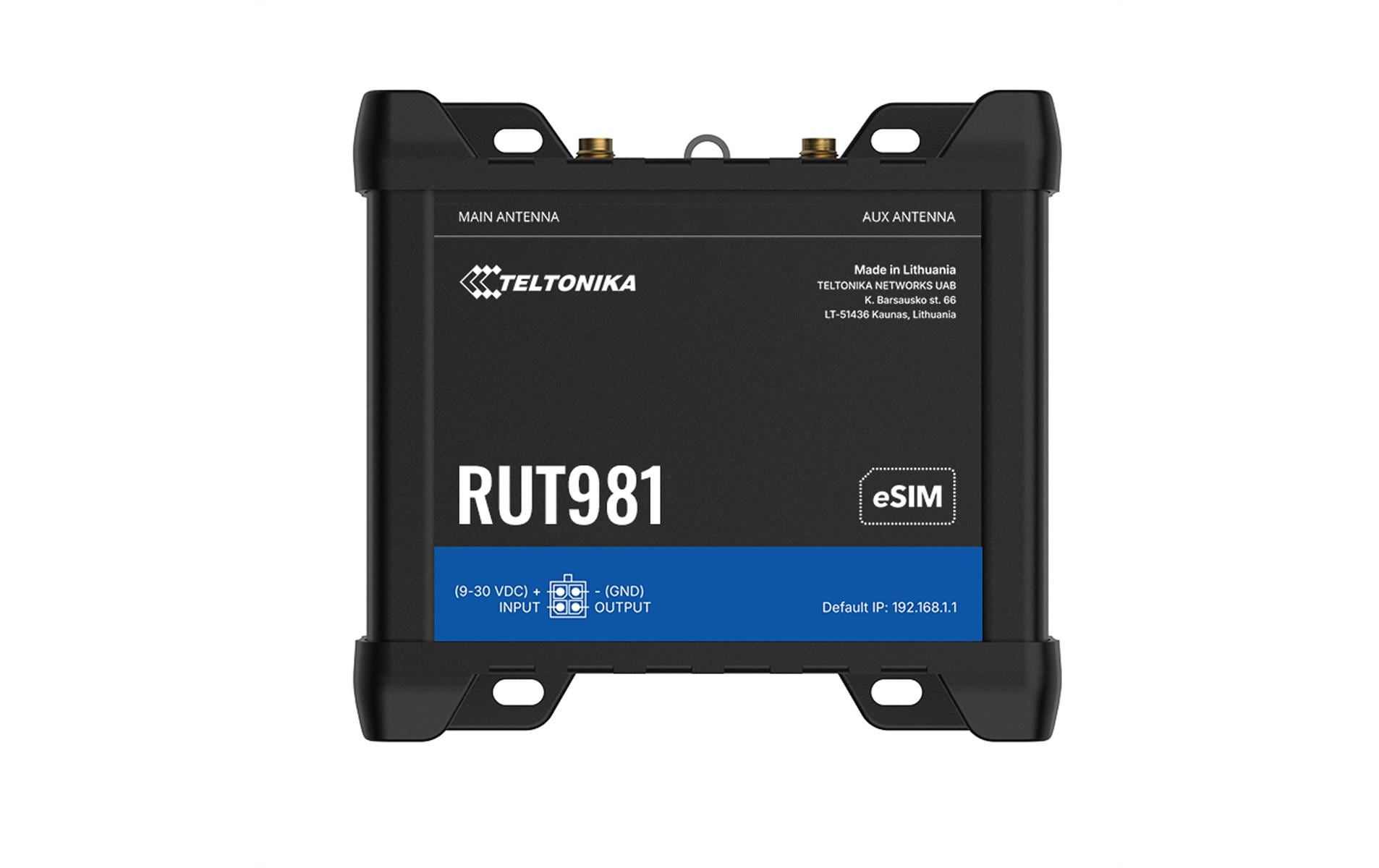 2086630_2 - Mediatech Teltonika RUT981 LTE-Industrierouter,Global Cat.4 150Mbps, 4FE, WiFi-4, 2xSIM, 1xeSIM