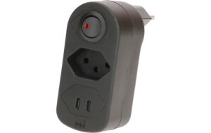 Abzweigstecker ADAPT 1x Typ 13 USB-C/C 20W sw drehbar Green+Fair