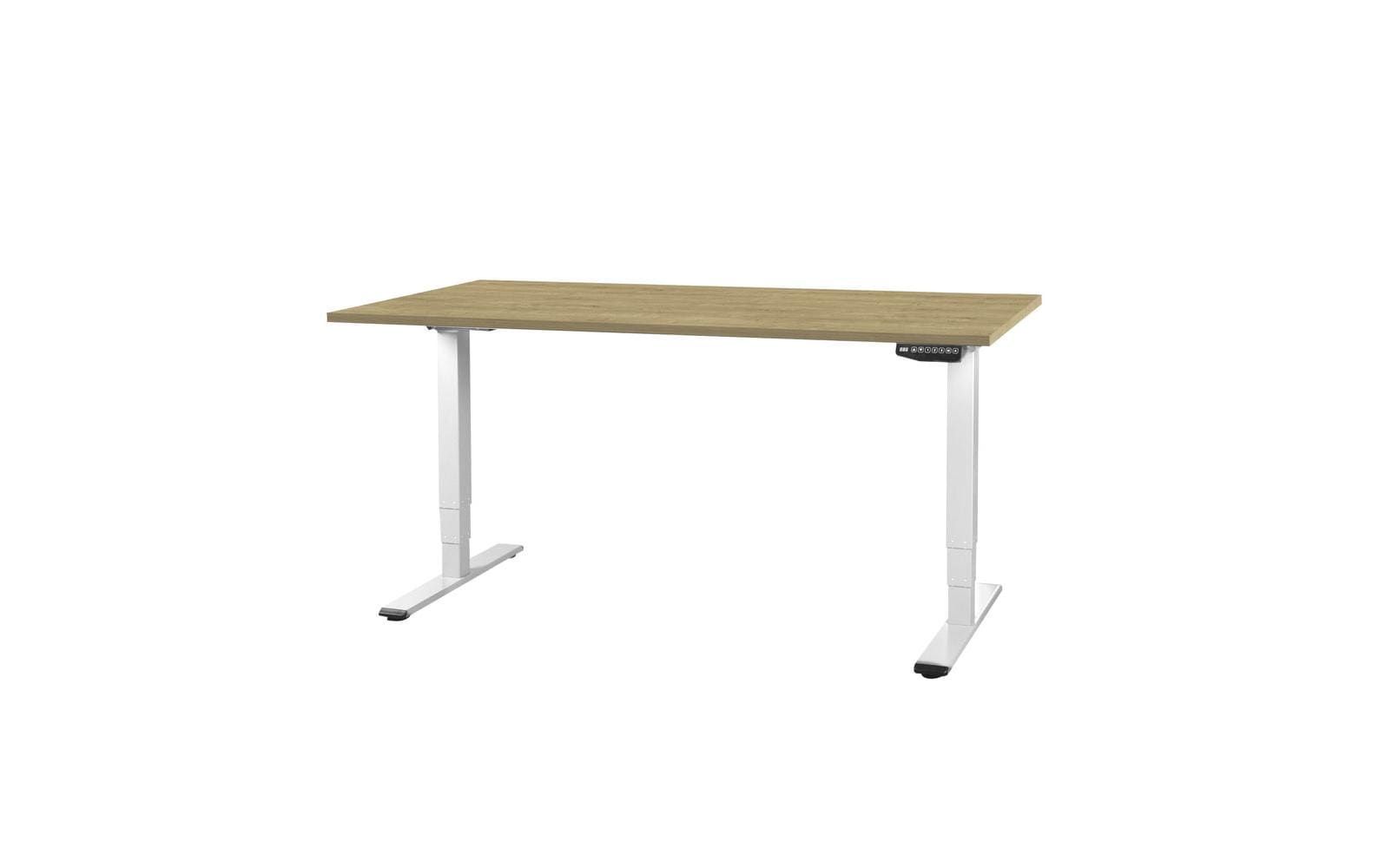 Contini Tisch höhenverstellbar Eiche Tischplatte 1.4x 0.8 m, Gestell weiss kaufen Schweiz | Mediatech.ch