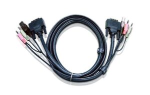 Aten 2L-7D02UD: USB-DVI Dual KVM-Kabel 1.8M Anschluss:DVI-D (Dual Link),USB und Audio