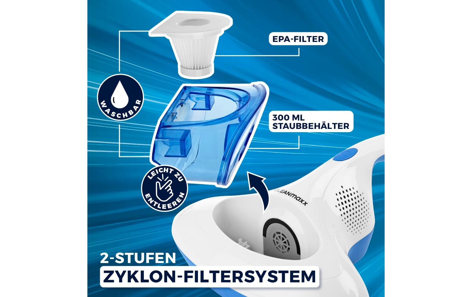 2091181_2 - Mediatech CLEANmaxx Matratzenreiniger mit UV-C-Licht Milben Handstaubsauger, 300W