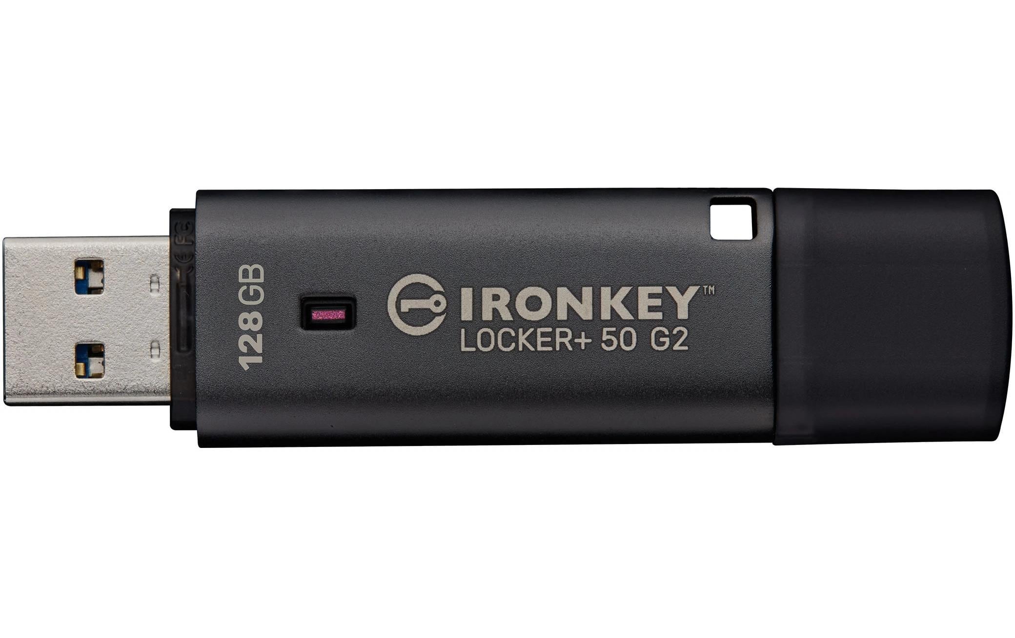2092099_1 - Mediatech Kingston IronKey Locker+ 50 G2 128GB USB3.2 (Typ-A), AES-256 Encrypted, FIPS 197