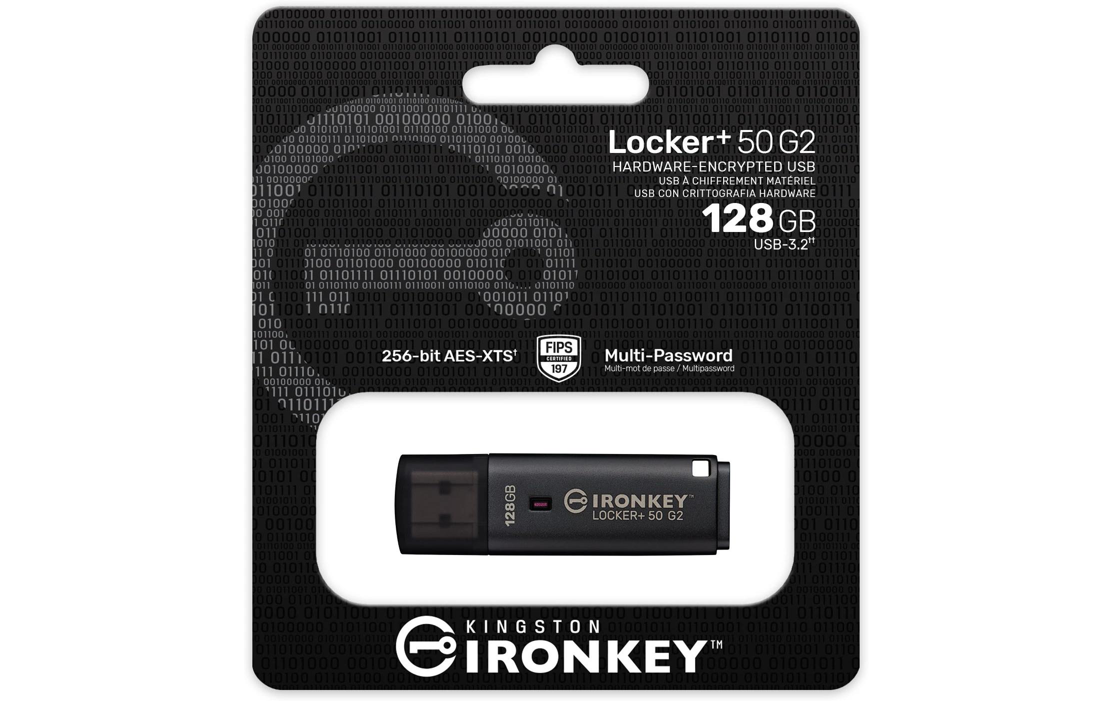2092099_3 - Mediatech Kingston IronKey Locker+ 50 G2 128GB USB3.2 (Typ-A), AES-256 Encrypted, FIPS 197