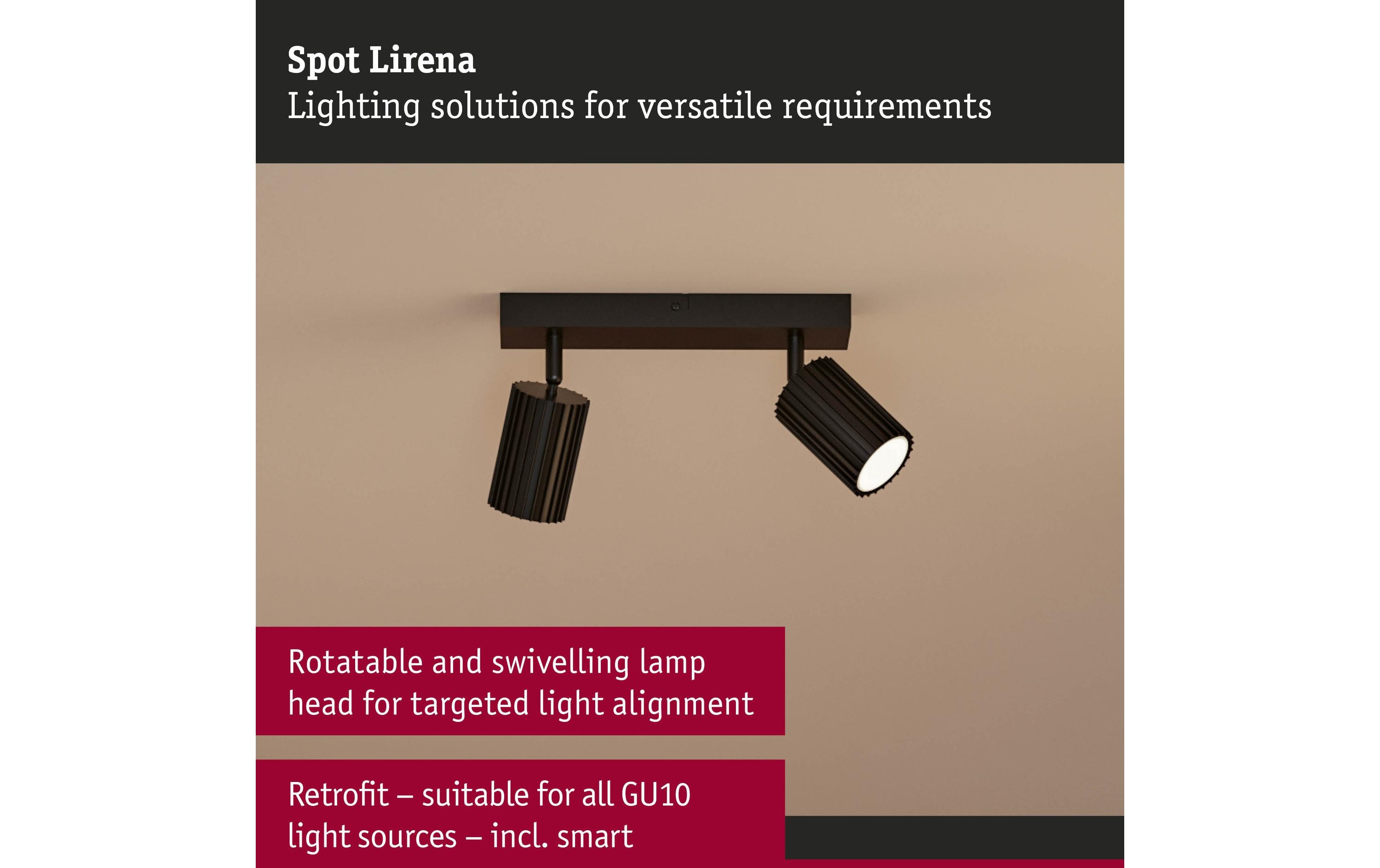 2093796_2 - Mediatech Paulmann, Spotlight Lirena GU10 max. 2 x 10 GU10 max., 2-flammig, sz matt metall